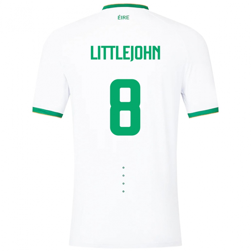 Niño Camiseta Irlanda Ruesha Littlejohn #8 Blanco 2ª Equipación 24-26 La Camisa Argentina