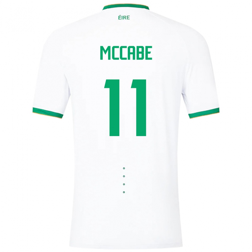 Niño Camiseta Irlanda Katie Mccabe #11 Blanco 2ª Equipación 24-26 La Camisa Argentina
