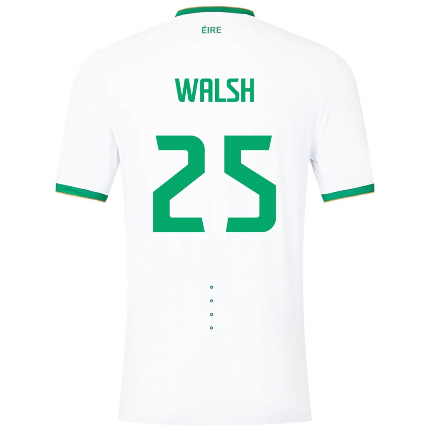 Niño Camiseta Irlanda Megan Walsh #25 Blanco 2ª Equipación 24-26 La Camisa Argentina