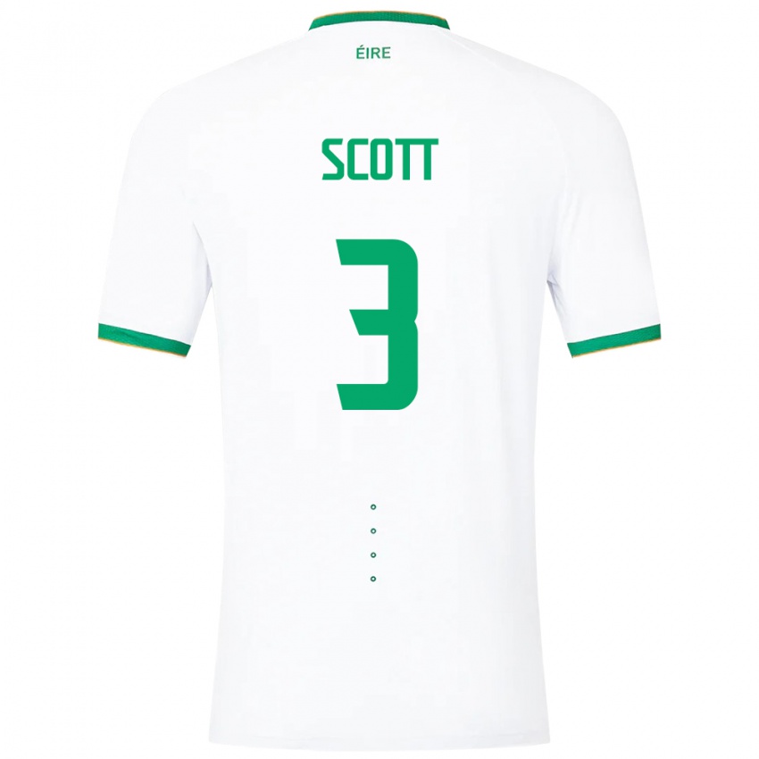 Niño Camiseta Irlanda Harriet Scott #3 Blanco 2ª Equipación 24-26 La Camisa Argentina