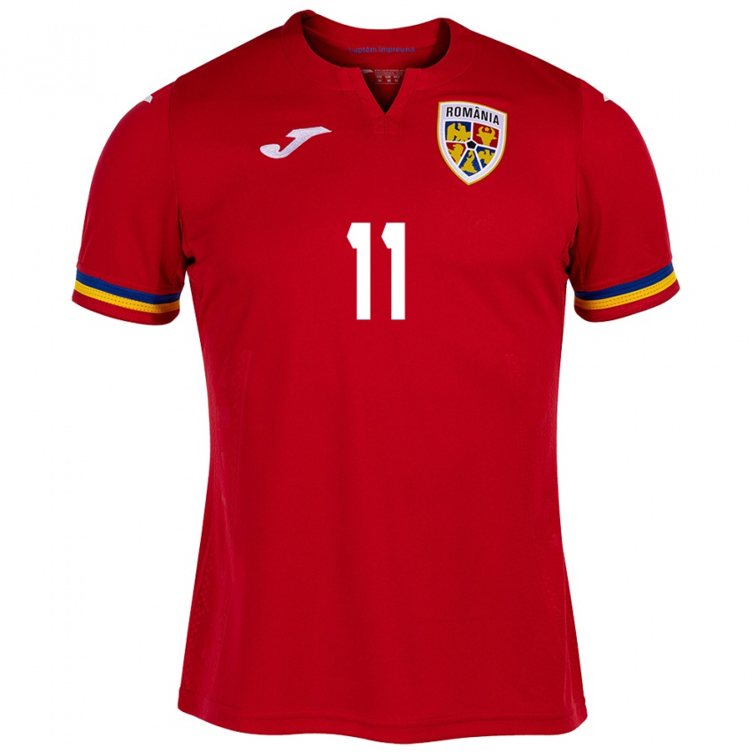 Niño Camiseta Rumania Nicuşor Bancu #11 Rojo 2ª Equipación 24-26 La Camisa Argentina
