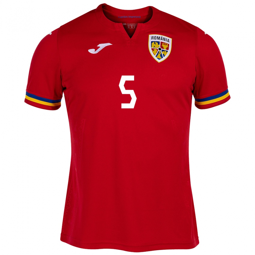 Niño Camiseta Rumania Vladimir Screciu #5 Rojo 2ª Equipación 24-26 La Camisa Argentina