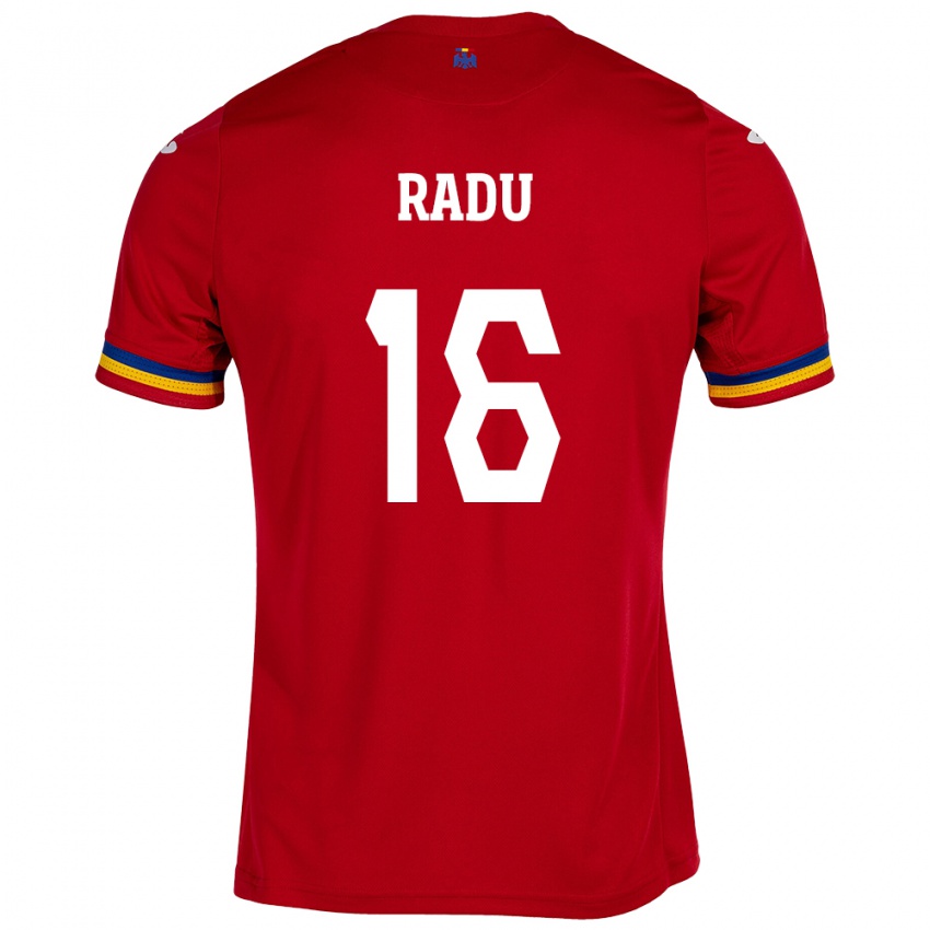 Niño Camiseta Rumania Andrei Radu #16 Rojo 2ª Equipación 24-26 La Camisa Argentina