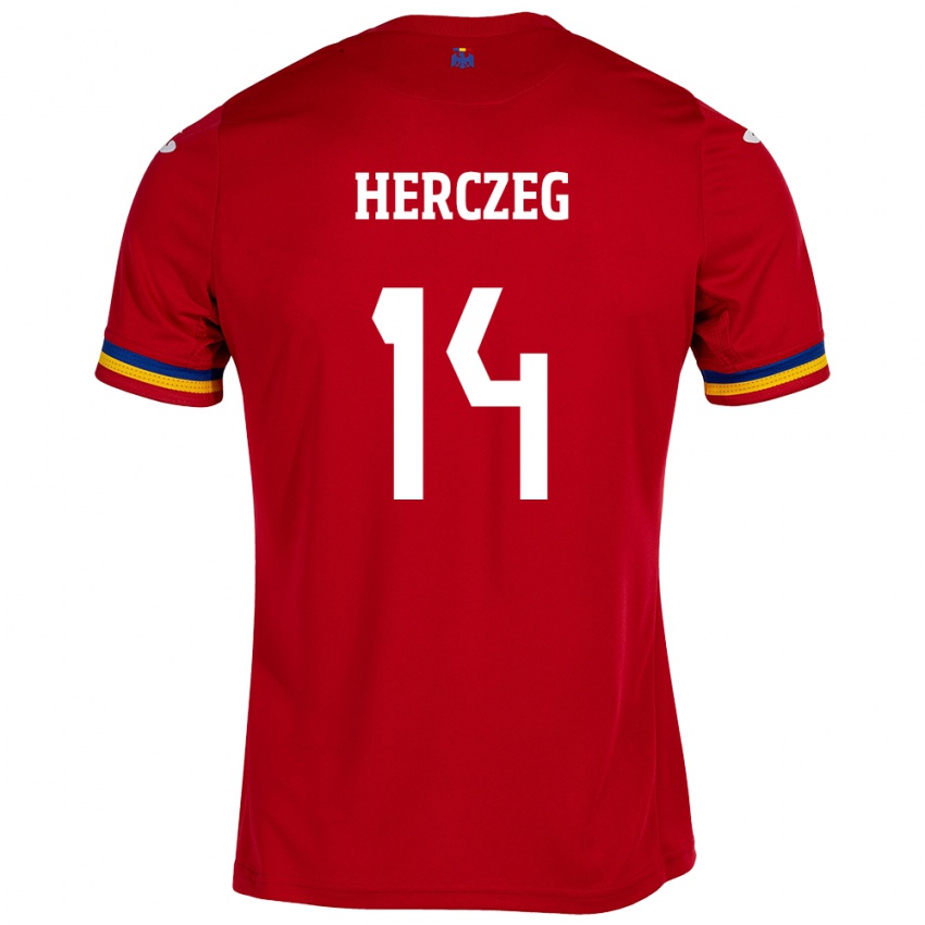 Niño Camiseta Rumania Andrea Herczeg #14 Rojo 2ª Equipación 24-26 La Camisa Argentina