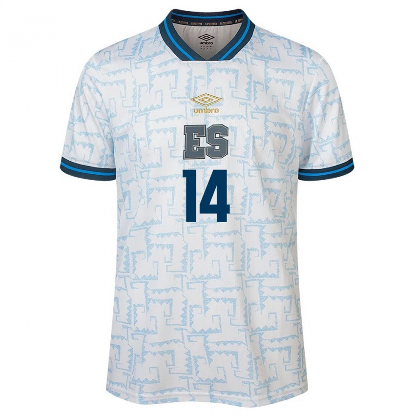 Niño Camiseta El Salvador Karen Reyes #14 Blanco 2ª Equipación 24-26 La Camisa Argentina