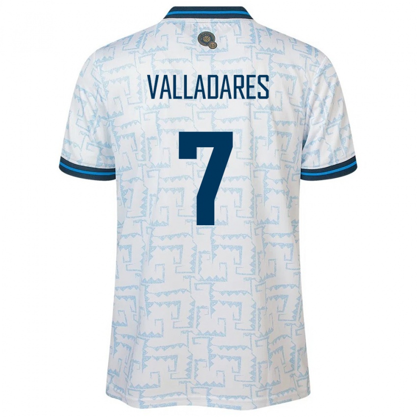 Niño Camiseta El Salvador Jefferson Valladares #7 Blanco 2ª Equipación 24-26 La Camisa Argentina