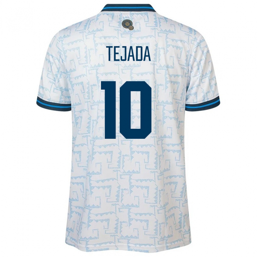 Niño Camiseta El Salvador Rafael Tejada #10 Blanco 2ª Equipación 24-26 La Camisa Argentina