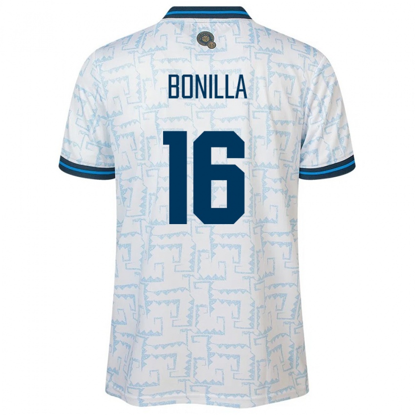 Niño Camiseta El Salvador Elmer Bonilla #16 Blanco 2ª Equipación 24-26 La Camisa Argentina