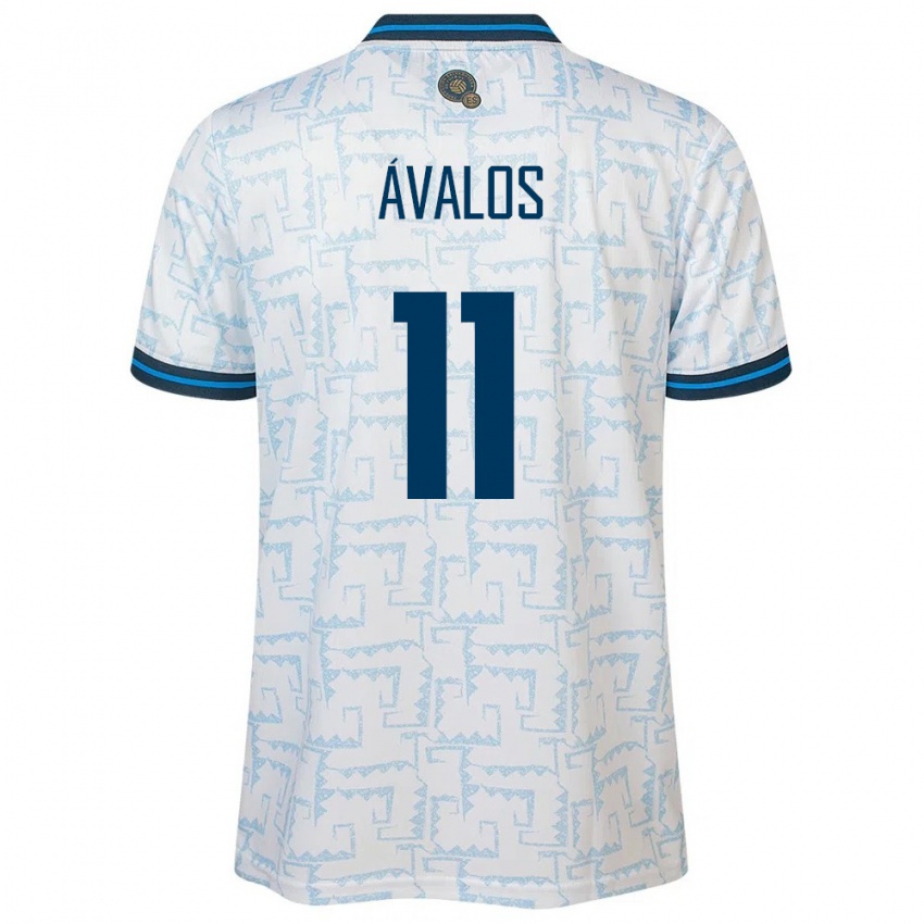 Niño Camiseta El Salvador Raúl Ávalos #11 Blanco 2ª Equipación 24-26 La Camisa Argentina