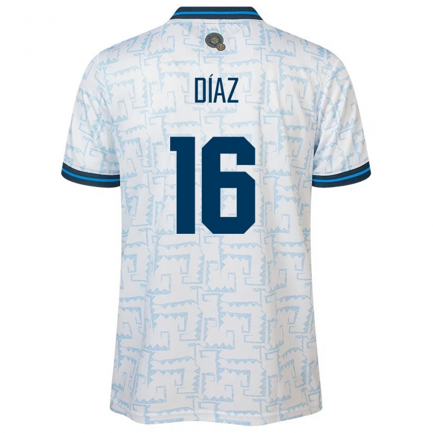 Niño Camiseta El Salvador Wilber Díaz #16 Blanco 2ª Equipación 24-26 La Camisa Argentina