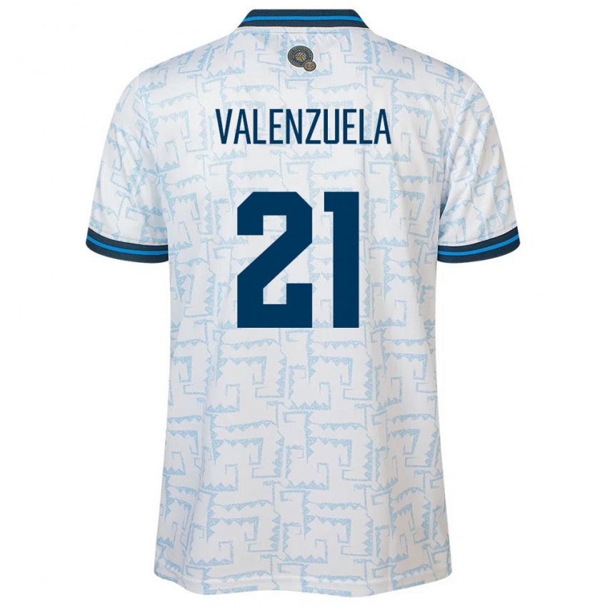 Niño Camiseta El Salvador Ana Valenzuela #21 Blanco 2ª Equipación 24-26 La Camisa Argentina