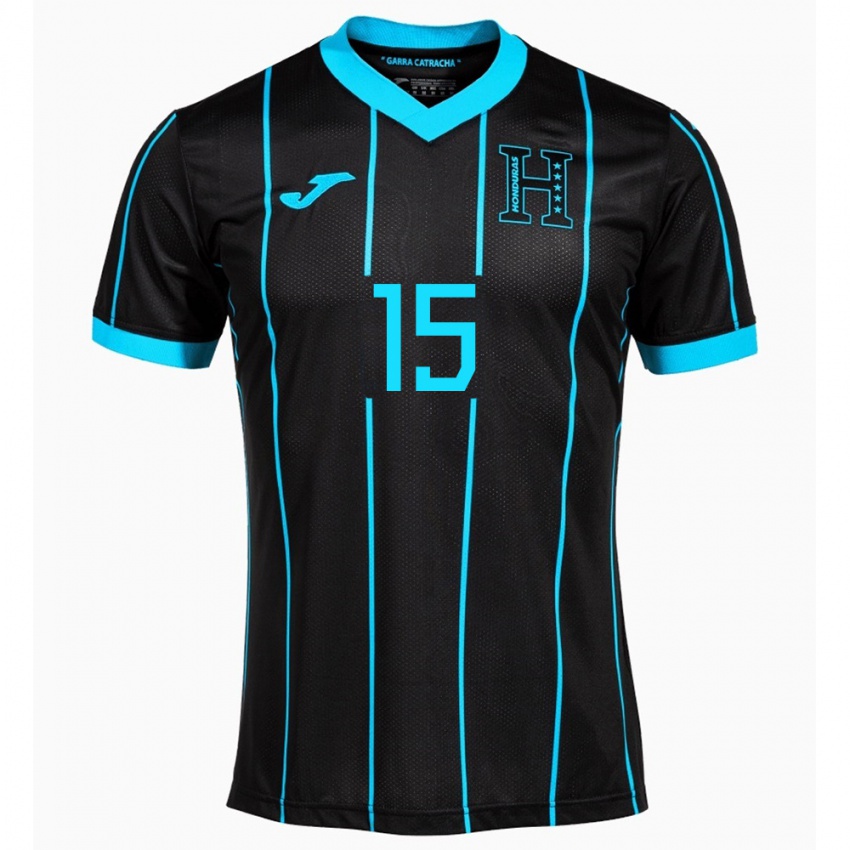 Niño Camiseta Honduras Eric Vallecillo #15 Negro 2ª Equipación 24-26 La Camisa Argentina