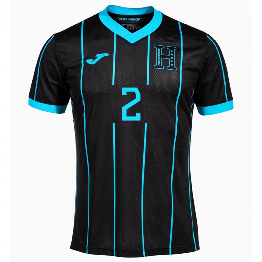 Niño Camiseta Honduras Stiven Boquín #2 Negro 2ª Equipación 24-26 La Camisa Argentina