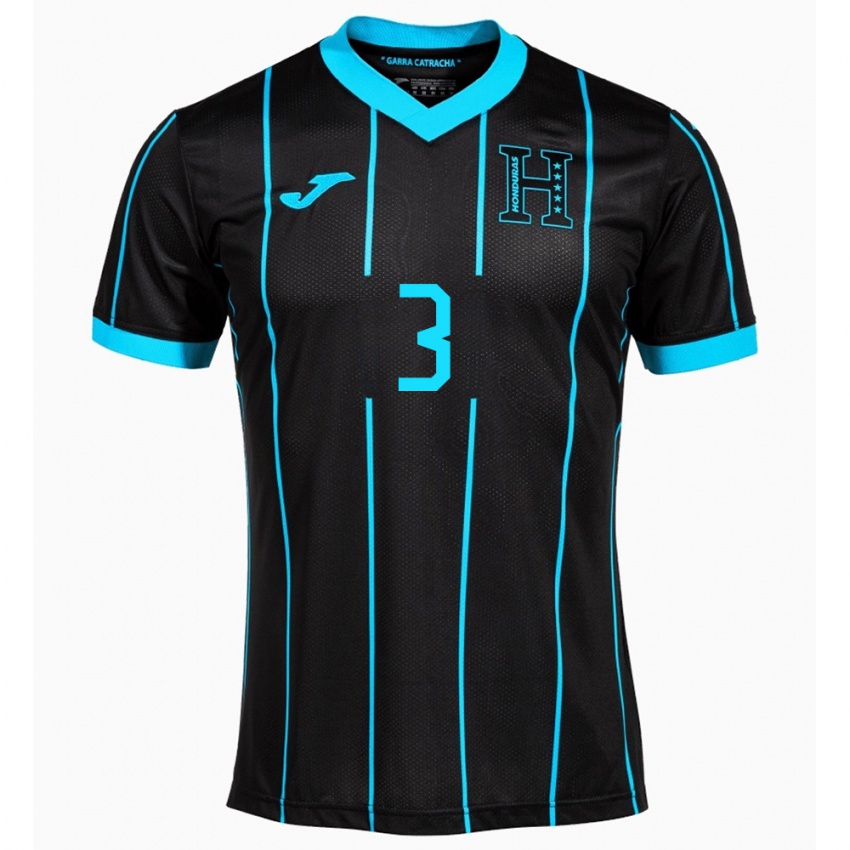 Niño Camiseta Honduras Marcelo Santos #3 Negro 2ª Equipación 24-26 La Camisa Argentina