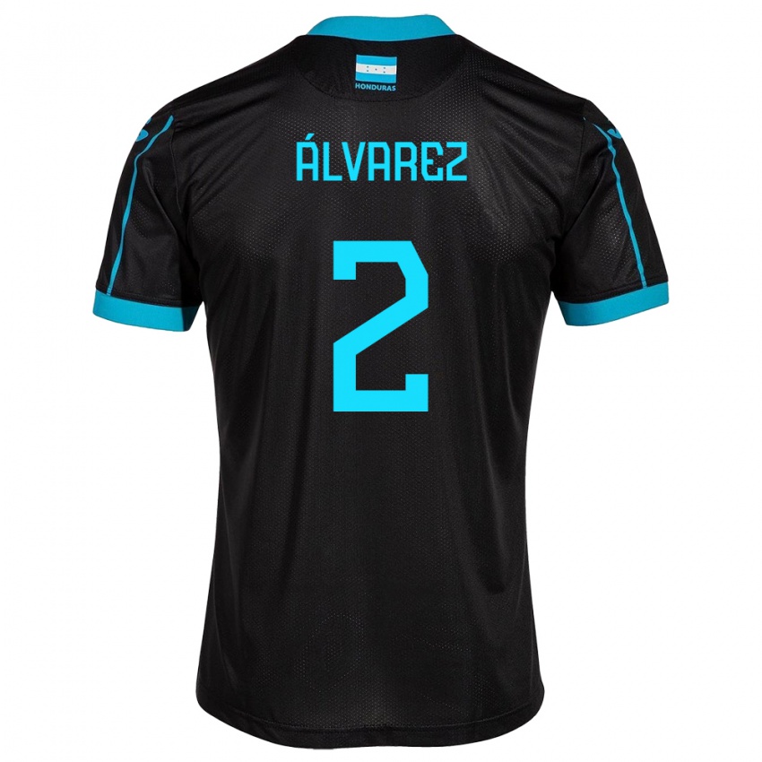 Niño Camiseta Honduras Kevin Álvarez #2 Negro 2ª Equipación 24-26 La Camisa Argentina