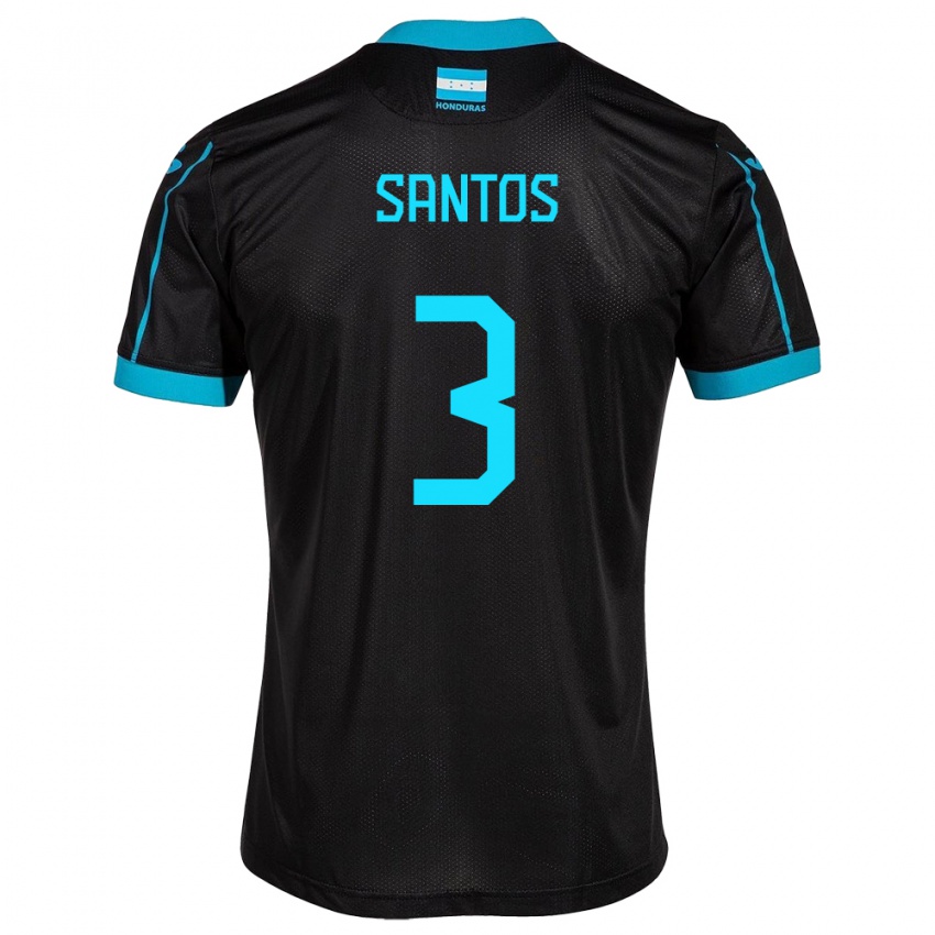 Niño Camiseta Honduras Marcelo Santos #3 Negro 2ª Equipación 24-26 La Camisa Argentina