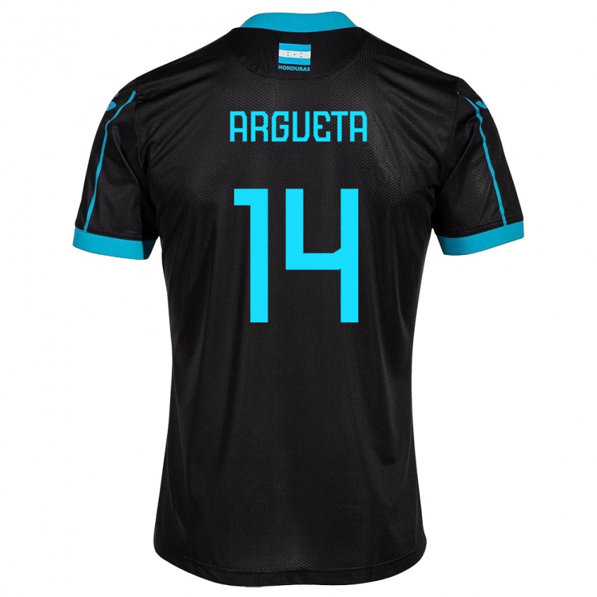 Niño Camiseta Honduras Carlos Argueta #14 Negro 2ª Equipación 24-26 La Camisa Argentina