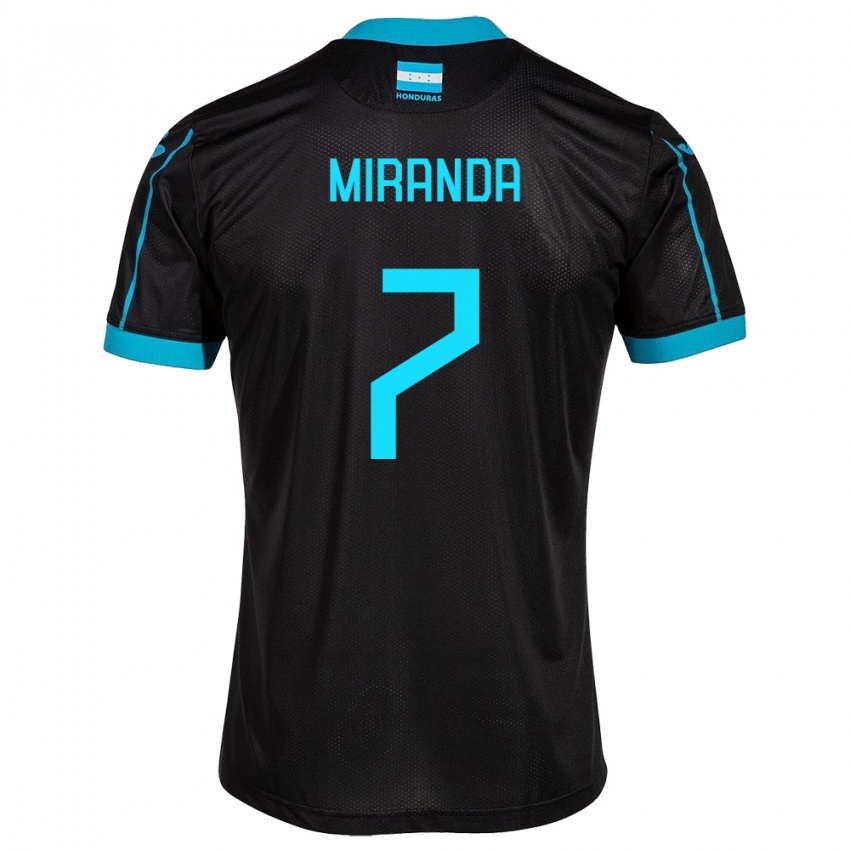 Niño Camiseta Honduras Jeffry Miranda #7 Negro 2ª Equipación 24-26 La Camisa Argentina