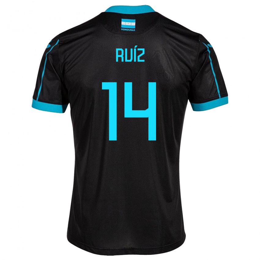 Niño Camiseta Honduras David Ruíz #14 Negro 2ª Equipación 24-26 La Camisa Argentina