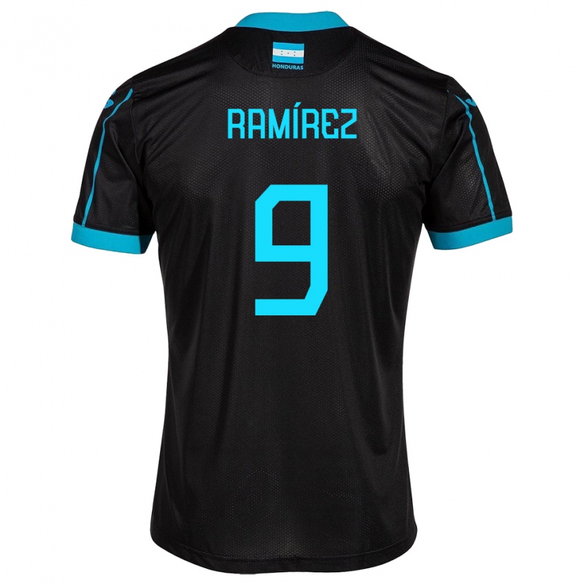 Niño Camiseta Honduras Truimali Ramírez #9 Negro 2ª Equipación 24-26 La Camisa Argentina