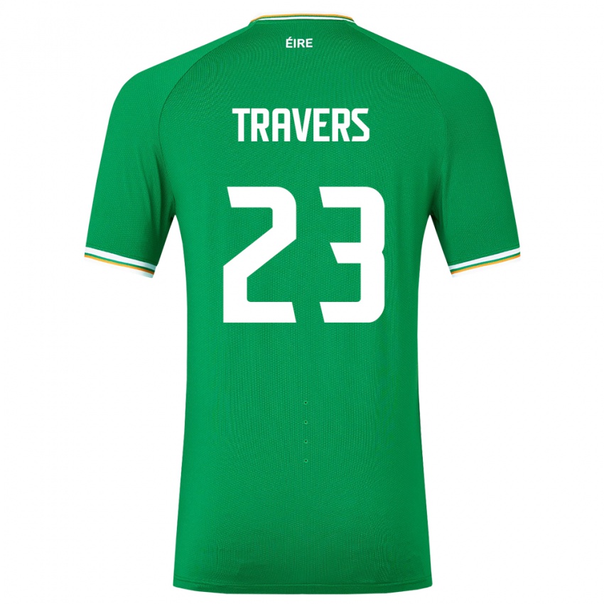 Hombre Camiseta Irlanda Mark Travers #23 Verde 1ª Equipación 24-26 La Camisa Argentina