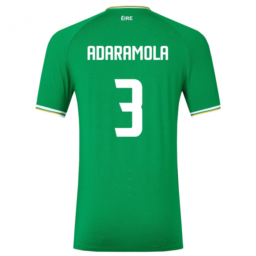 Hombre Camiseta Irlanda Tayo Adaramola #3 Verde 1ª Equipación 24-26 La Camisa Argentina