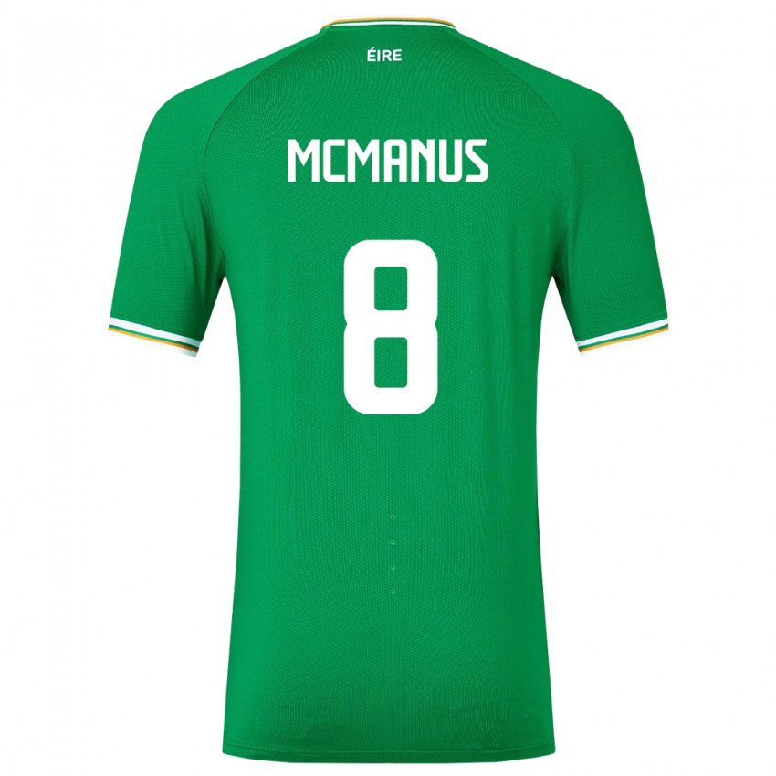 Hombre Camiseta Irlanda James Mcmanus #8 Verde 1ª Equipación 24-26 La Camisa Argentina