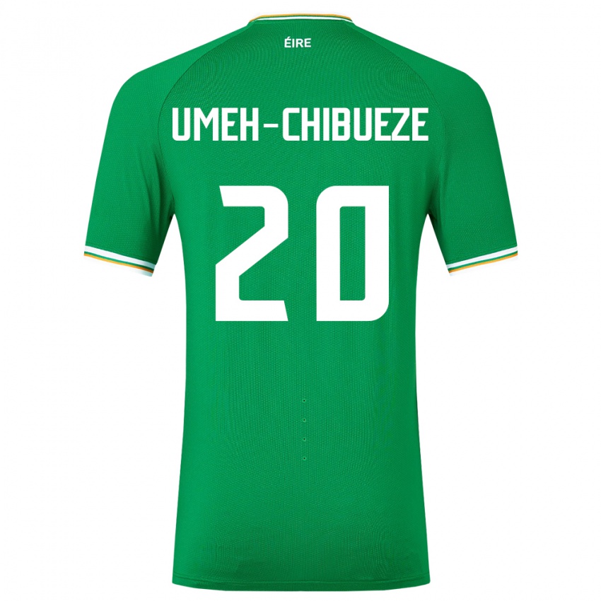 Hombre Camiseta Irlanda Franco Umeh-Chibueze #20 Verde 1ª Equipación 24-26 La Camisa Argentina