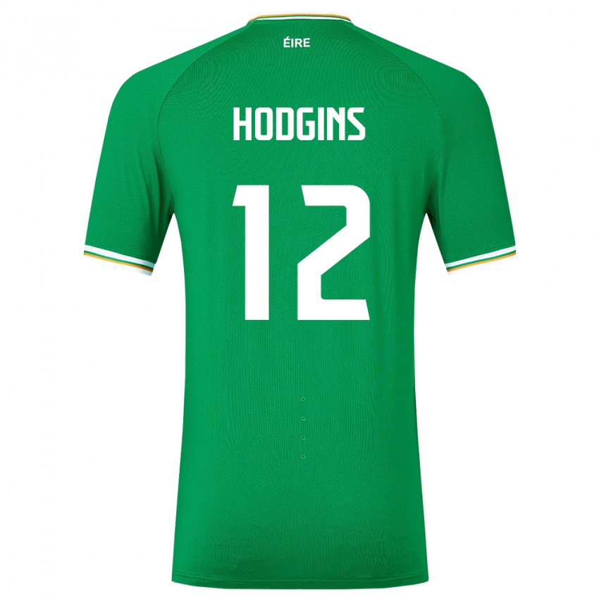 Hombre Camiseta Irlanda Gavin Hodgins #12 Verde 1ª Equipación 24-26 La Camisa Argentina