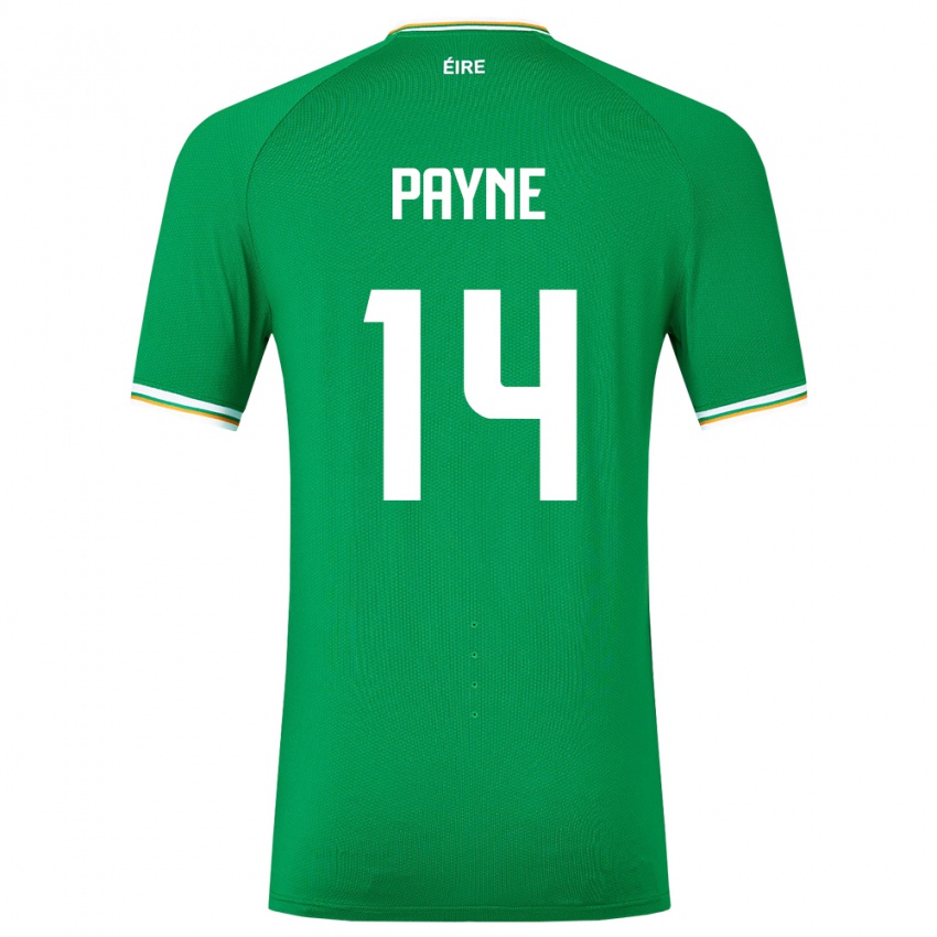 Hombre Camiseta Irlanda Heather Payne #14 Verde 1ª Equipación 24-26 La Camisa Argentina