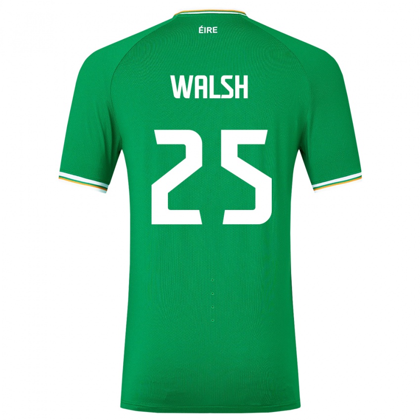 Hombre Camiseta Irlanda Megan Walsh #25 Verde 1ª Equipación 24-26 La Camisa Argentina