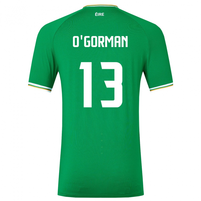 Hombre Camiseta Irlanda Áine O'gorman #13 Verde 1ª Equipación 24-26 La Camisa Argentina