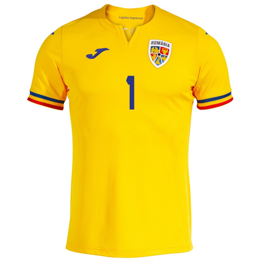 Hombre Camiseta Rumania Florin Niță #1 Amarillo 1ª Equipación 24-26 La Camisa Argentina