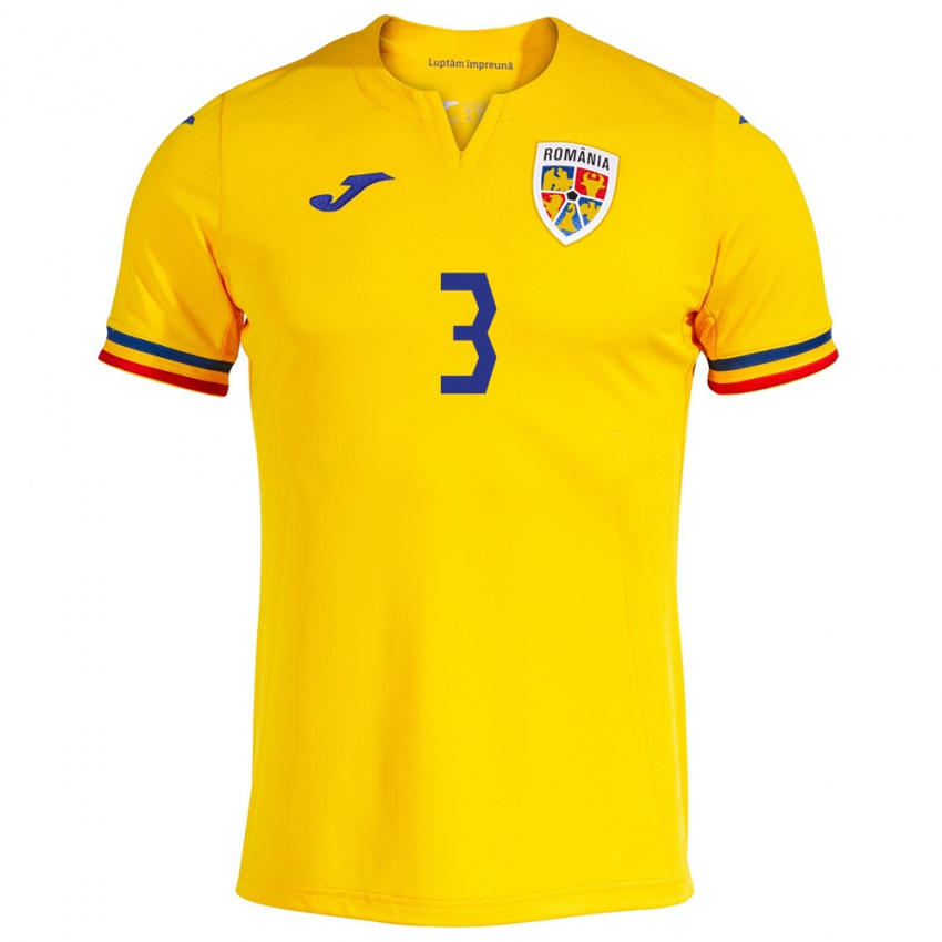 Hombre Camiseta Rumania Mihaela Ciolacu #3 Amarillo 1ª Equipación 24-26 La Camisa Argentina