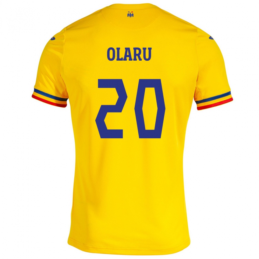 Hombre Camiseta Rumania Darius Olaru #20 Amarillo 1ª Equipación 24-26 La Camisa Argentina