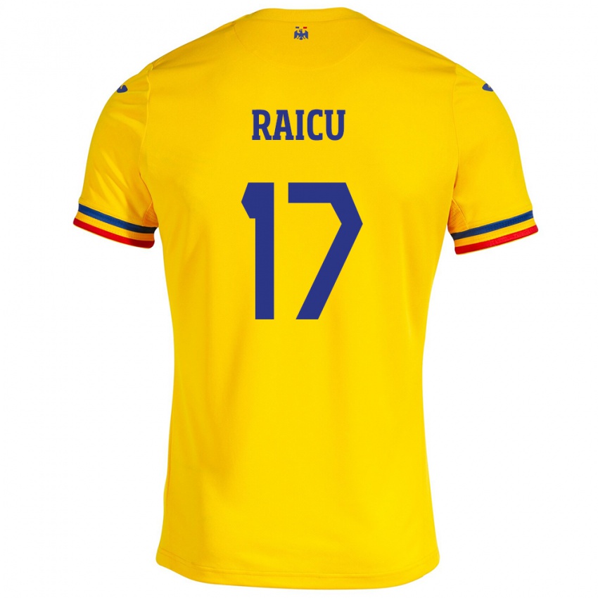 Hombre Camiseta Rumania Alin Raicu #17 Amarillo 1ª Equipación 24-26 La Camisa Argentina
