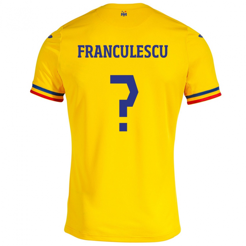 Hombre Camiseta Rumania Adrian Frânculescu #0 Amarillo 1ª Equipación 24-26 La Camisa Argentina