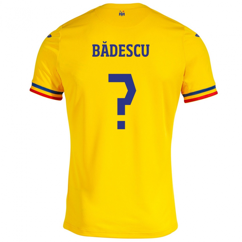 Hombre Camiseta Rumania Robert Bădescu #0 Amarillo 1ª Equipación 24-26 La Camisa Argentina