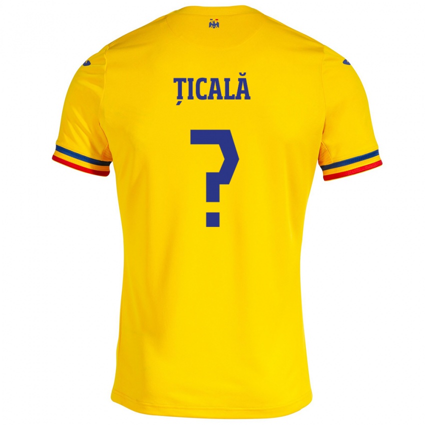 Hombre Camiseta Rumania Matei Țicală #0 Amarillo 1ª Equipación 24-26 La Camisa Argentina