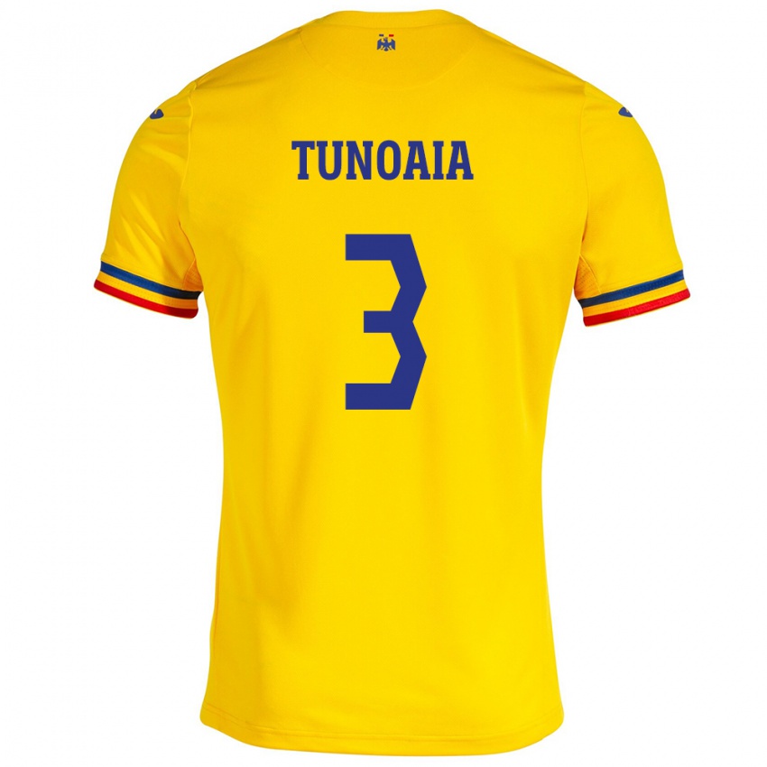 Hombre Camiseta Rumania Alexandra Tunoaia #3 Amarillo 1ª Equipación 24-26 La Camisa Argentina