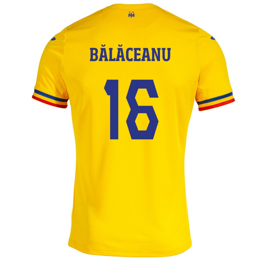 Hombre Camiseta Rumania Ioana Bălăceanu #16 Amarillo 1ª Equipación 24-26 La Camisa Argentina