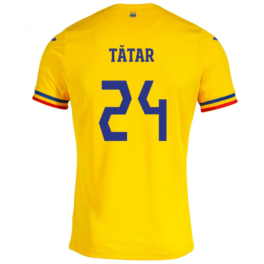 Hombre Camiseta Rumania Mădălina Tătar #24 Amarillo 1ª Equipación 24-26 La Camisa Argentina