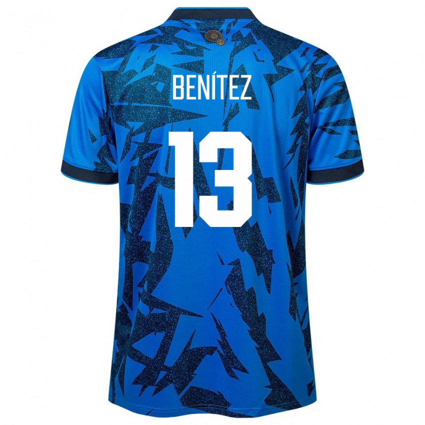 Hombre Camiseta El Salvador Tereso Benítez #13 Azul 1ª Equipación 24-26 La Camisa Argentina