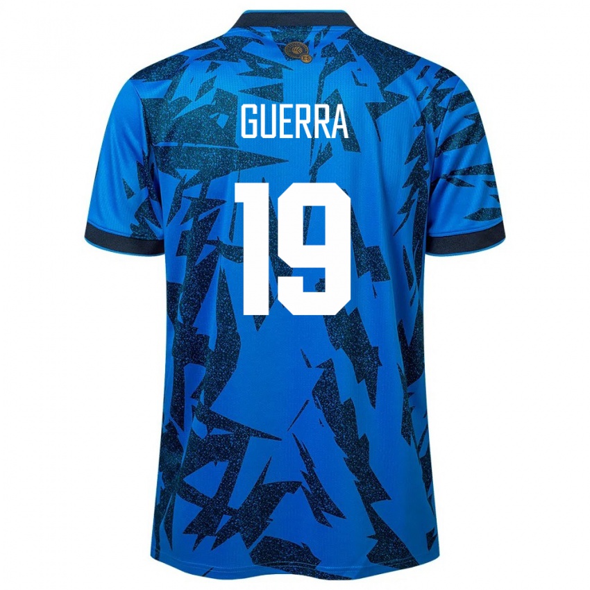 Hombre Camiseta El Salvador Steven Guerra #19 Azul 1ª Equipación 24-26 La Camisa Argentina