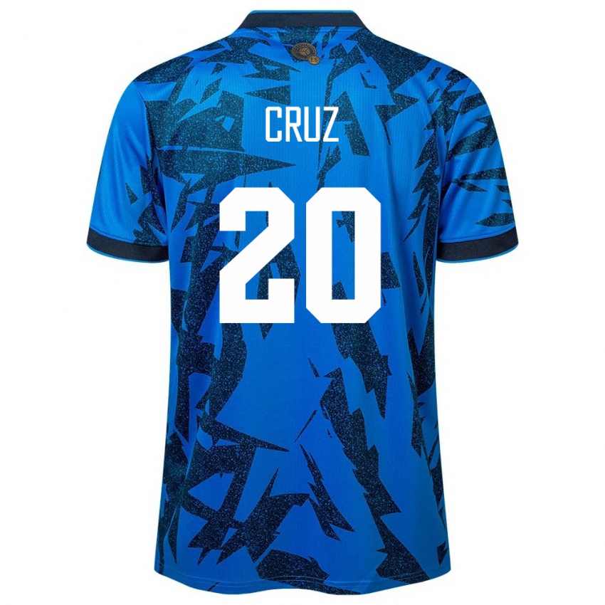 Hombre Camiseta El Salvador Jorge Cruz #20 Azul 1ª Equipación 24-26 La Camisa Argentina