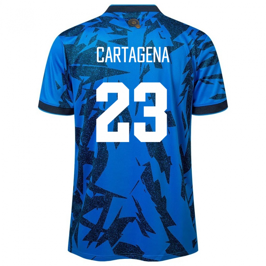 Hombre Camiseta El Salvador Melvin Cartagena #23 Azul 1ª Equipación 24-26 La Camisa Argentina