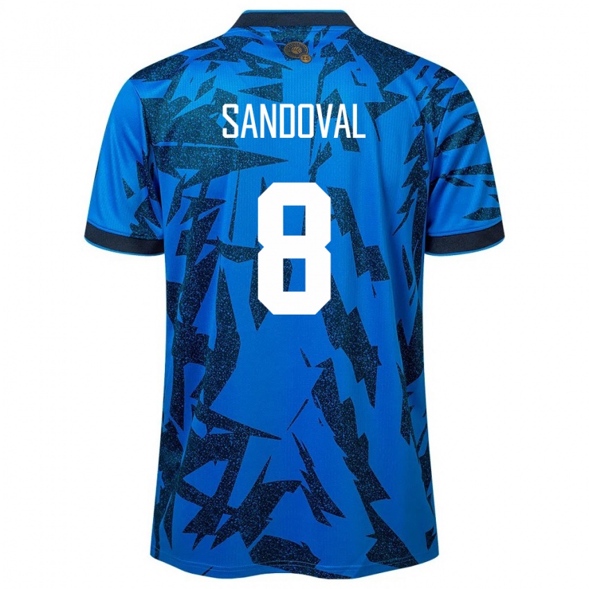 Hombre Camiseta El Salvador Emerson Sandoval #8 Azul 1ª Equipación 24-26 La Camisa Argentina