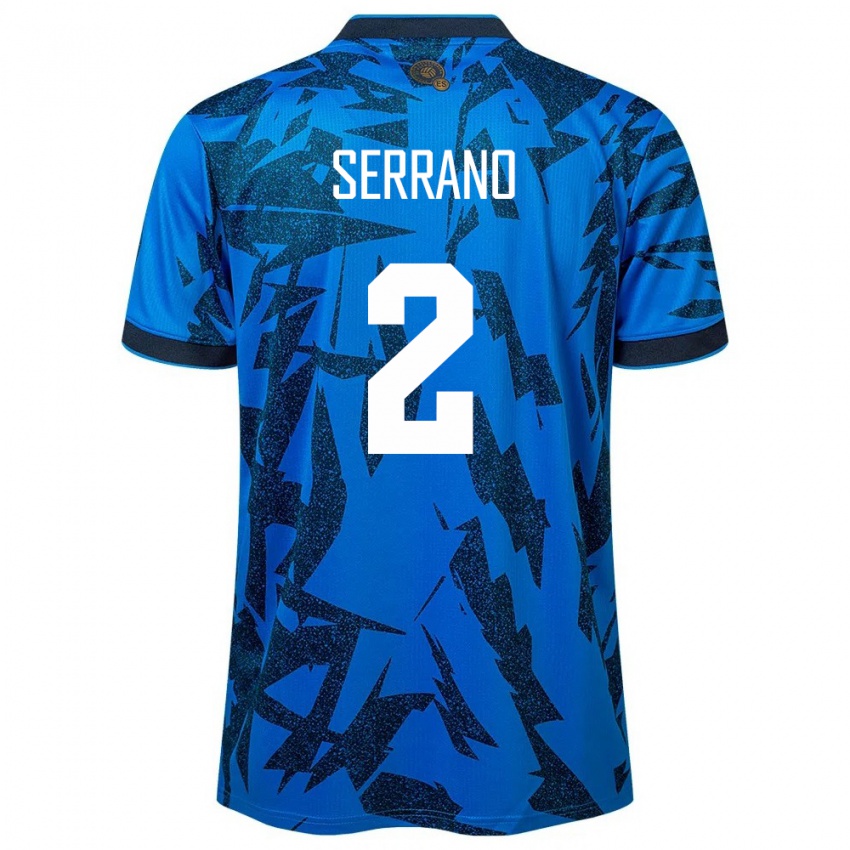 Hombre Camiseta El Salvador Alejandro Serrano #2 Azul 1ª Equipación 24-26 La Camisa Argentina