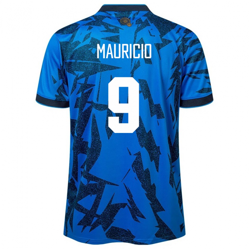 Hombre Camiseta El Salvador Emerson Mauricio #9 Azul 1ª Equipación 24-26 La Camisa Argentina