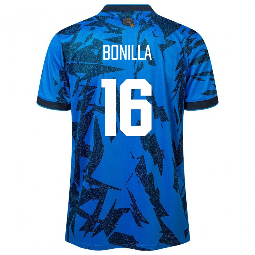 Hombre Camiseta El Salvador Elmer Bonilla #16 Azul 1ª Equipación 24-26 La Camisa Argentina